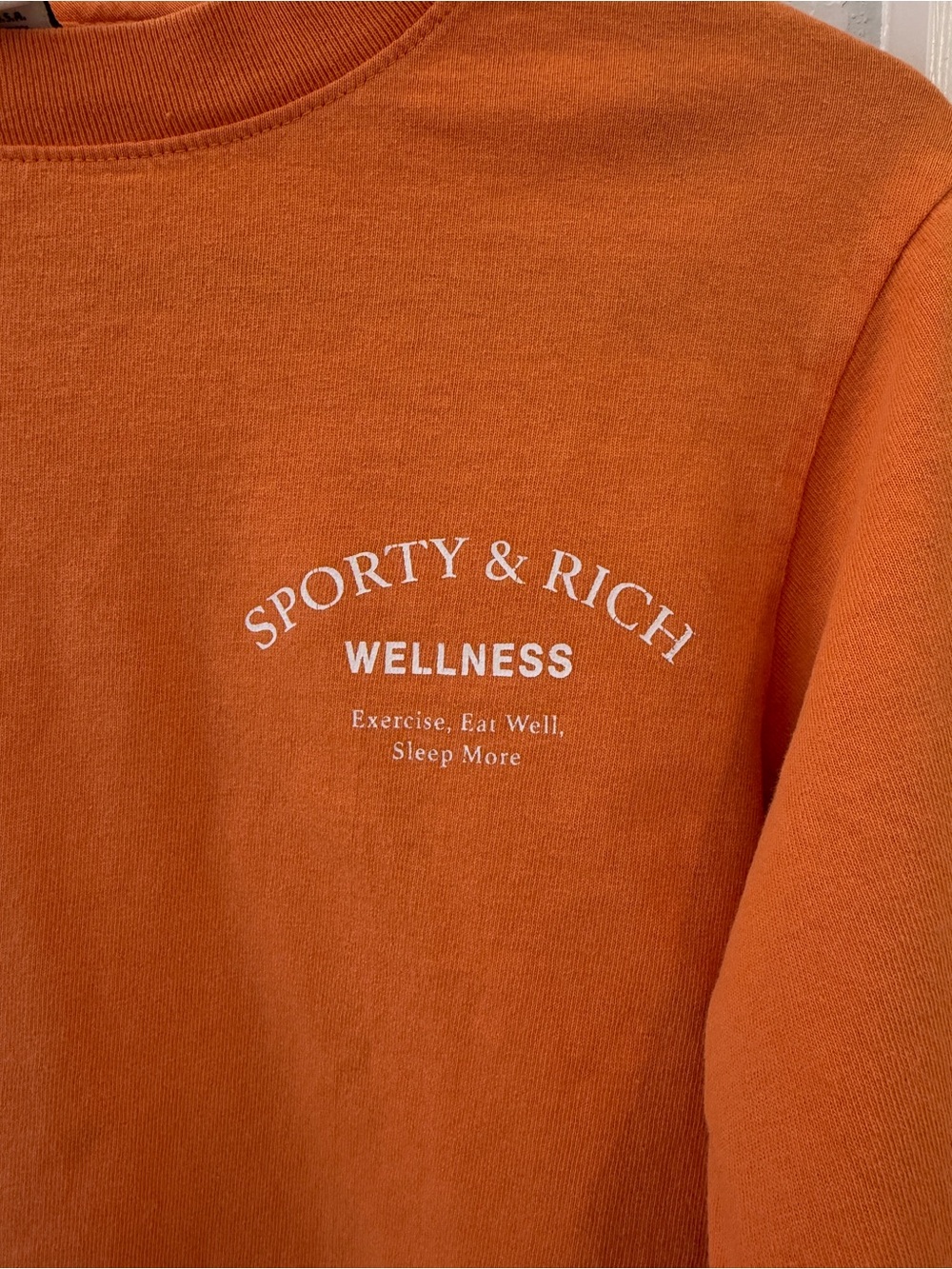 Sporty & Rich Orange 'Wellness' Crewneck Sweatshirt